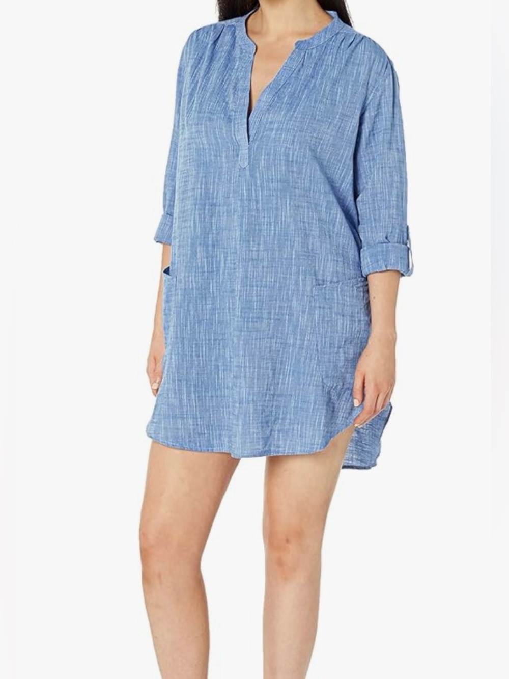 Seafolly Blue Textured Swim Cover-Up Tunic